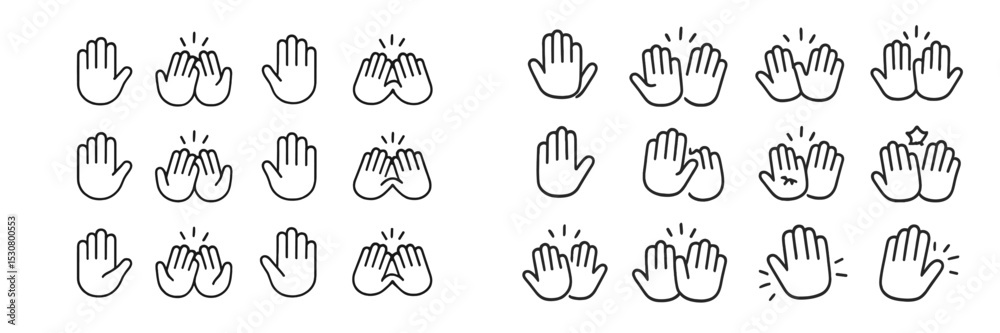 Poster creative hand gesture illustrations showcasing various actions and expressions for visual communicat