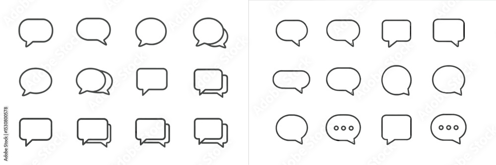 Aufkleber Multiple speech bubble icons in various styles suitable for graphic design projects or digital communication
