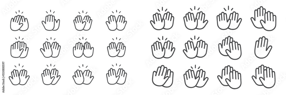 Poster Diverse hand gestures displayed in a simple, illustrative style for communication and expression