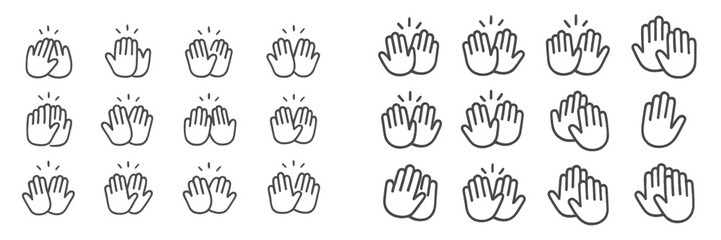 Obraz premium Diverse hand gestures displayed in a simple, illustrative style for communication and expression