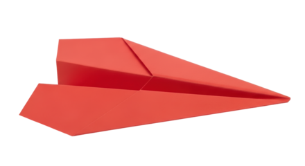 Isolated Red Paper Airplane Toy