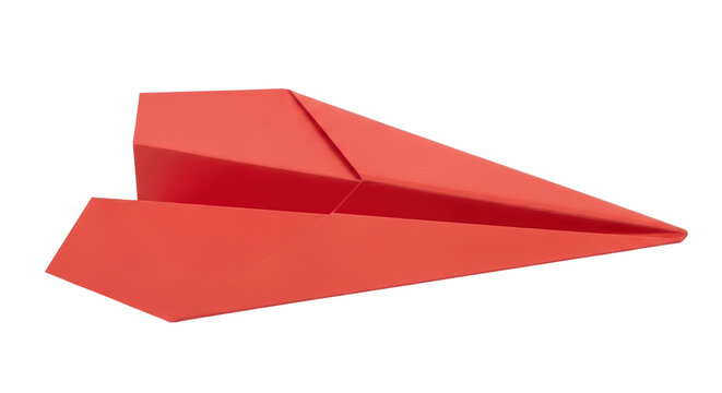 Isolated Red Paper Airplane Toy - Powered by Adobe