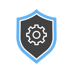 Shield Settings icon vector image. Suitable for mobile apps, web apps and print media.