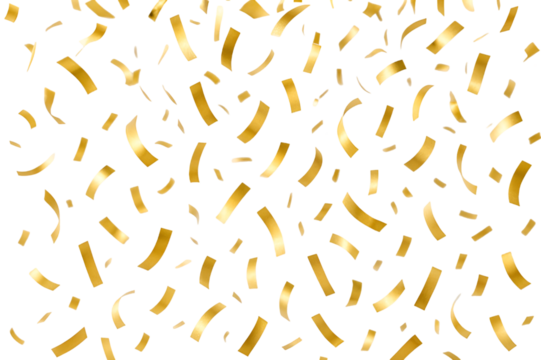 golden confetti splash isolated on transparent background - Powered by Adobe