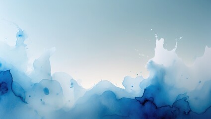 Abstract blue watercolor texture on paper surface