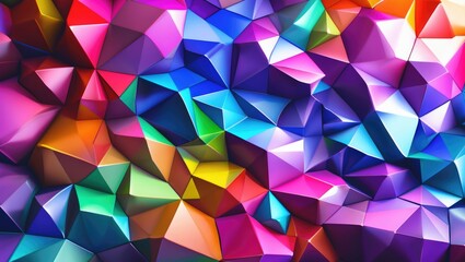 Fototapeta premium Multicolor geometric polygonal creates an abstract background.