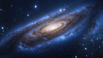 Fototapeta premium A wide-angle view of the galaxy featuring distant stars. Our solar system resides within the galaxy.