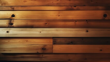 Naklejka premium Background from old brown wooden boards. Top view, horizontal format. Copyspace