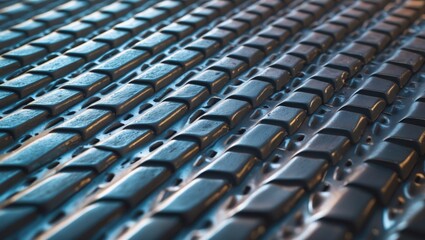 Naklejka premium Abstract Dark Polished Metal Texture Background with a sleek, reflective finish.