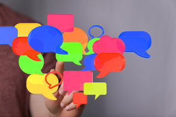 Abstract image of colorful speech bubbles. Perfect for communication, social media, and teamwork concepts.