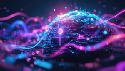 Artificial intelligence abstract concept illustrating innovative ideas and modern technology.