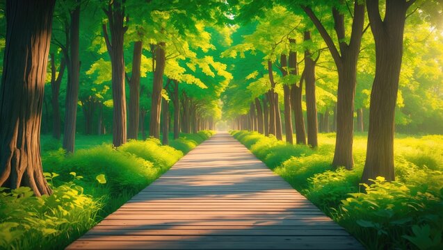 A revitalizing tree-lined road infused with phytoncide.