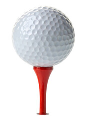 Golf Ball on Red Tee