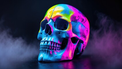 A demonstration of a neon skull.