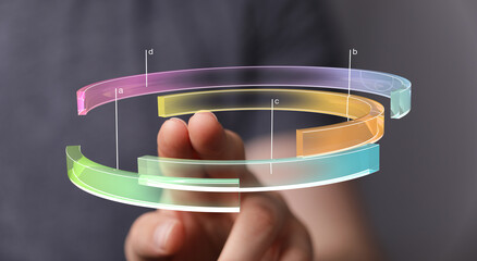 Modern technology, data analysis, infographic, touch screen, futuristic, digital, business, progress, growth, innovation, technology background