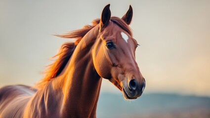 Obraz premium Animal outline for happy horse with a cheerful expression and playful stance