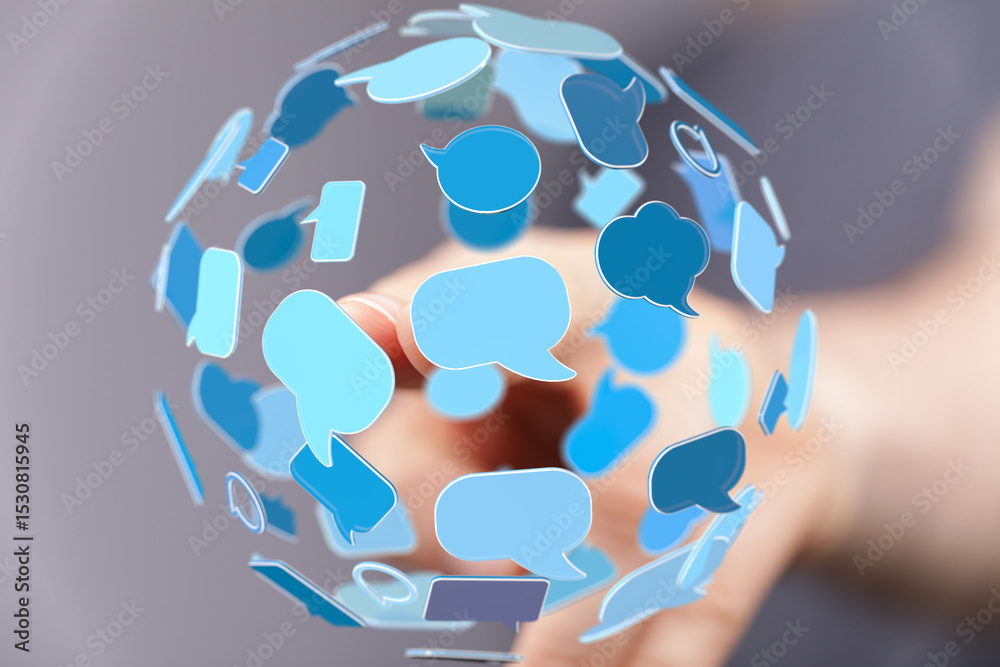 Poster abstract image depicting global communication and networking. perfect for tech, social media, and bu