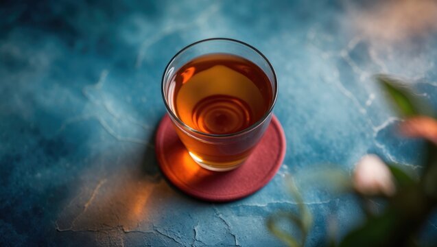 A cozy mug of tea resting on an attractive coaster, ideal for a relaxing afternoon atmosphere