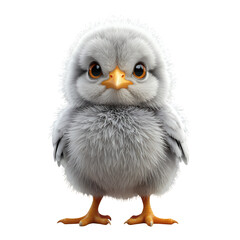 Naklejka premium White Chick with Transparent Background, Cute Graphic