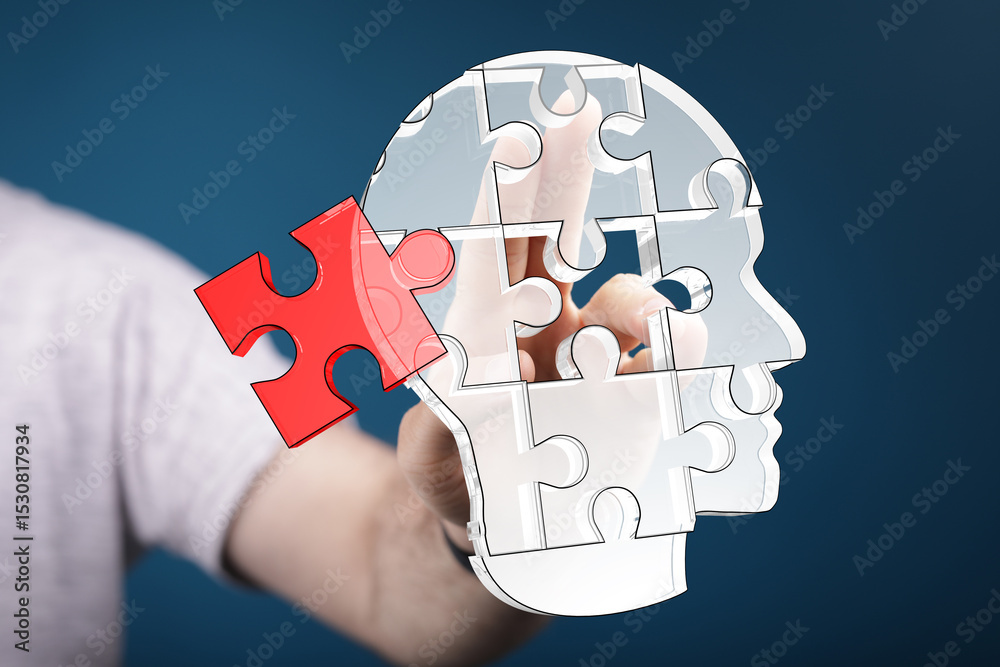 Aufkleber Unlocking potential, cognitive skills, and creative solutions through innovative thinking.  Problem-solving and brainpower visualized.