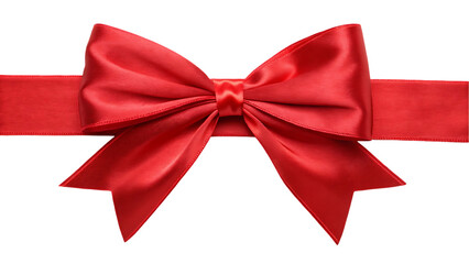 Shiny red ribbon bow close-up