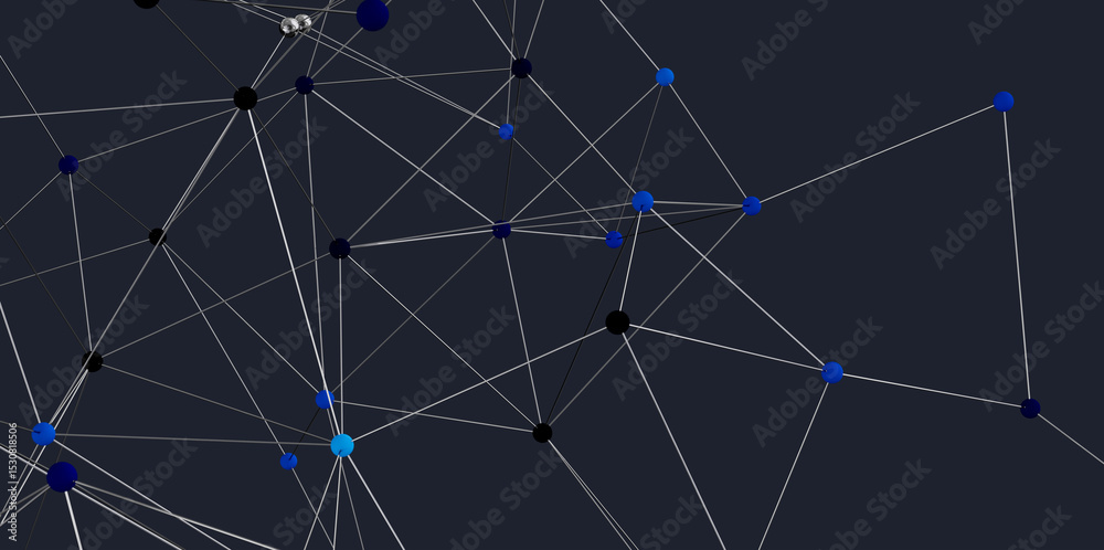 Poster Abstract background with connected dots and lines. Network, technology, connection concept.