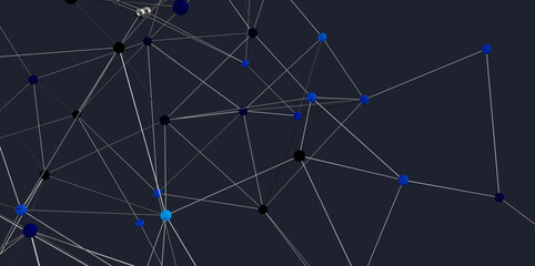 Abstract background with connected dots and lines. Network, technology, connection concept.