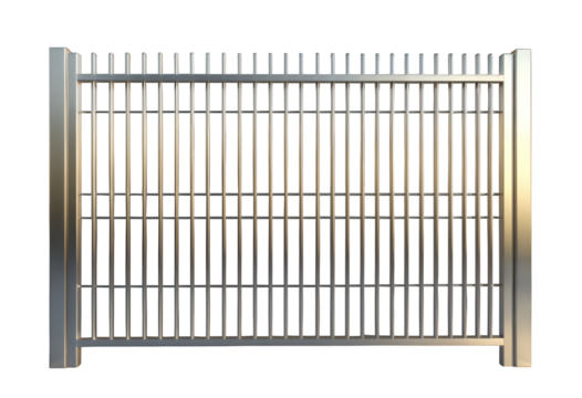 White Fence with Transparent Background, Sleek Design Element