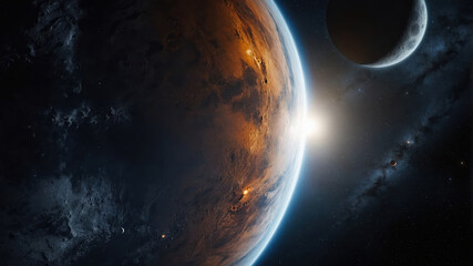 rendering of two extrasolar planets
