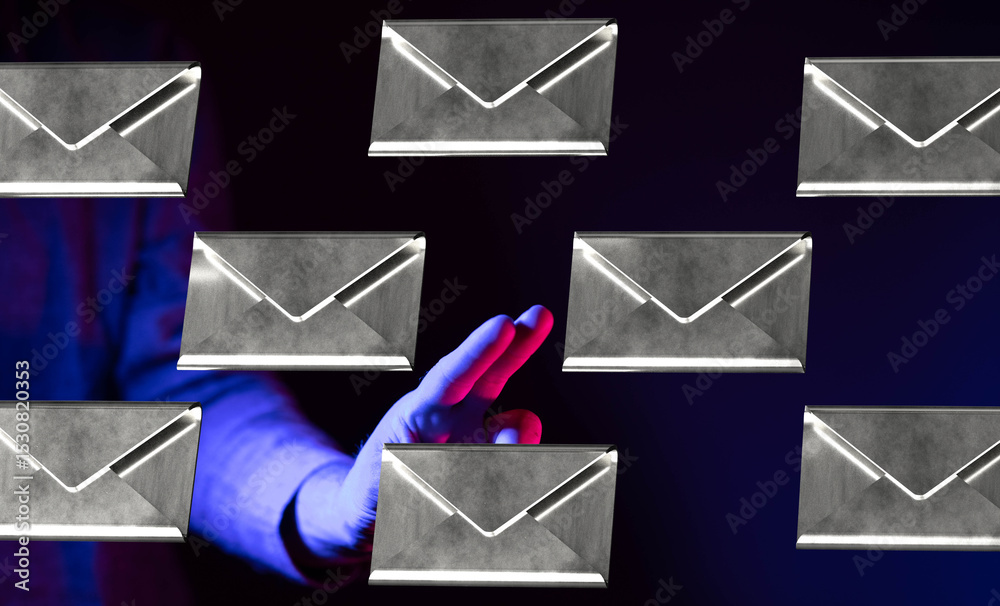 Aufkleber Conceptual image depicting cybersecurity threats and digital communication.