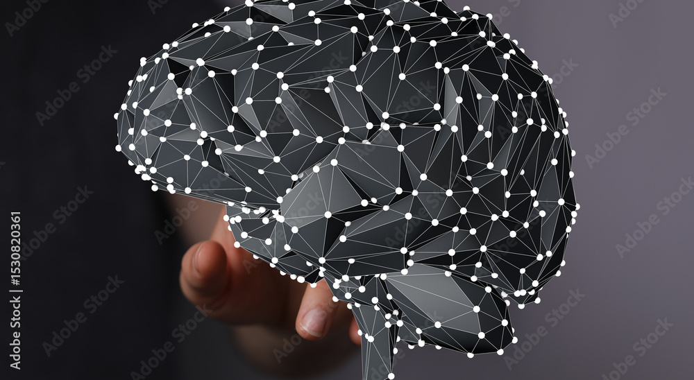 Aufkleber Abstract brain network concept.  Innovation, technology, AI.