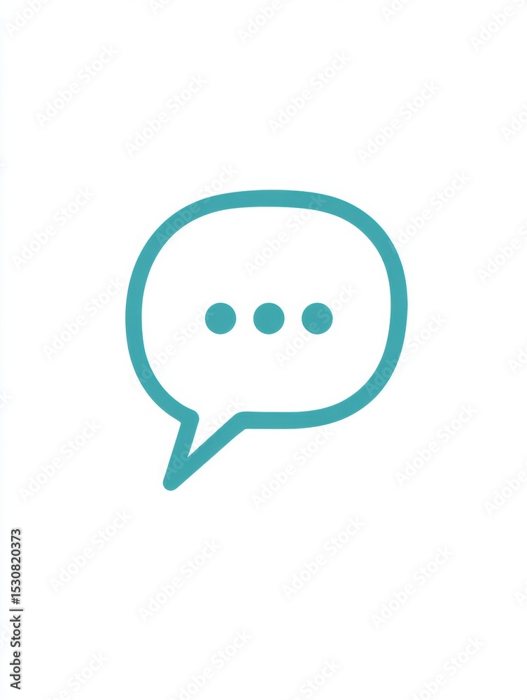 Poster Clear Margin Surrounding a Speech Bubble Icon With Three Dots, Indicating Conversation or Waiting for a Response