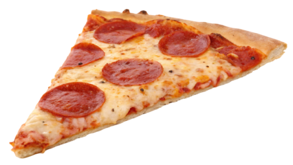 Crispy pepperoni pizza slice