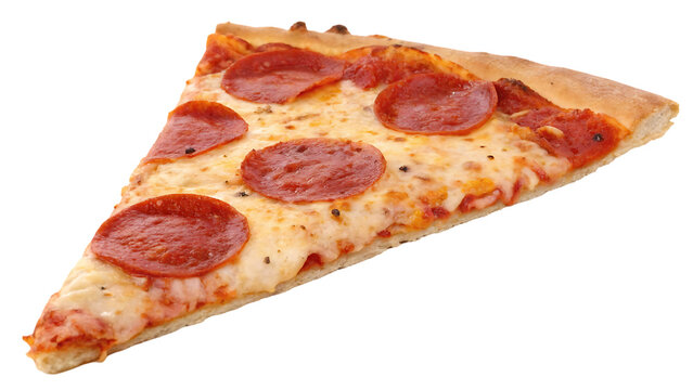 Crispy pepperoni pizza slice