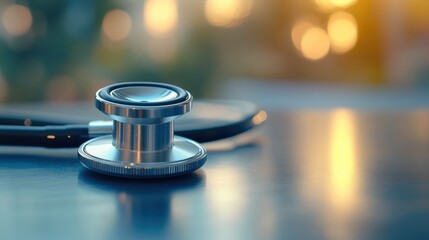 Stethoscope amidst table chaos medical setting photography clinical environment close-up symbol of care