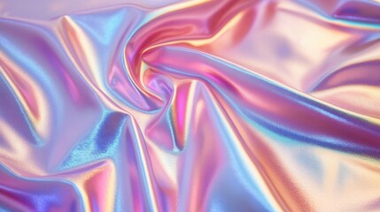 Showcasing rainbow foil holographic textures in contemporary fashion digital art
