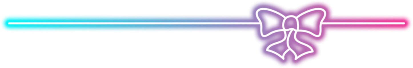 Neon Bow Knot Line Border
