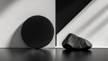 Black and white minimal style luxury mockup concept for product presentation.
