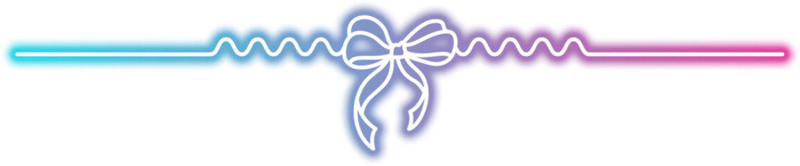 Neon Bow Knot Line Border