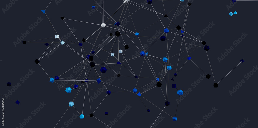 Leinwandbilder Modern abstract background with network connection.  Ideal for technology, data, and connectivity concepts.