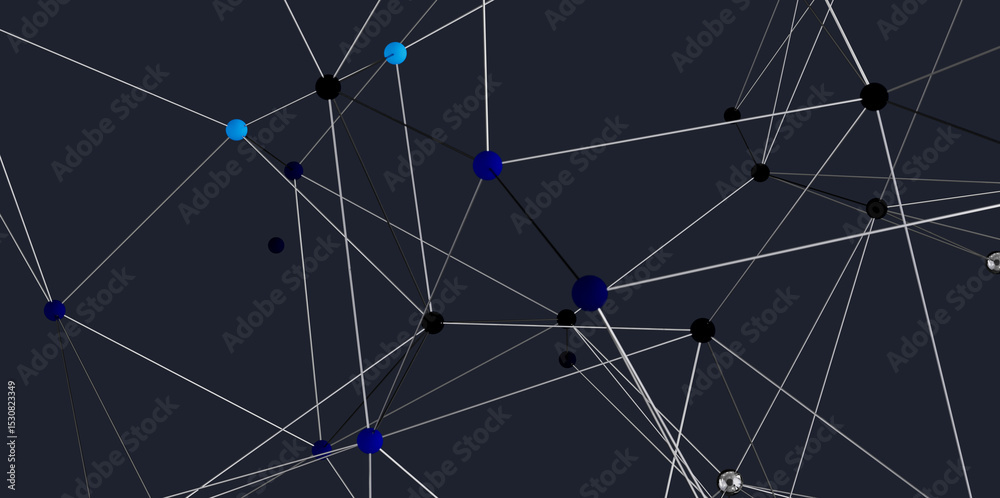 Aufkleber Modern network graphic with nodes and lines. Ideal for technology, connectivity, and data concepts.