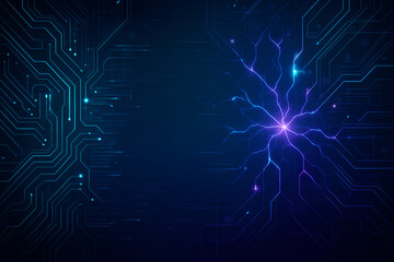 futuristic digital technology background with glowing tech lines and circuit board 