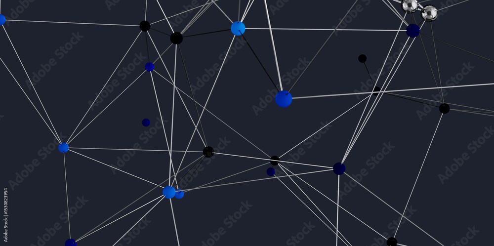 Aufkleber Stock photo of an abstract network visualization. Ideal for technology, connection, and global concepts.