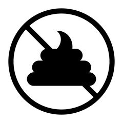 No Poop Sign Icon, Simple Icon Vector Design, best used for presentation, application, web and banner	