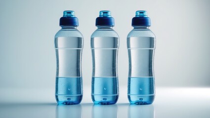 A bottle of pure drinking mineral water rests on a stone amid the fresh air during autumn.