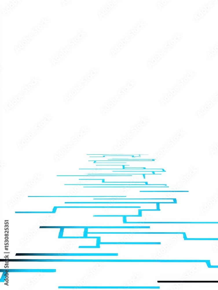 Poster Stylized Court Lines Transitioning Into Bracket Paths on a Clean White Background, Creating a Modern Visual Effect