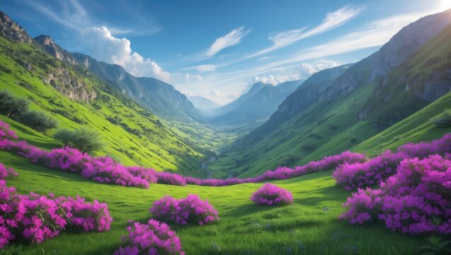 Conca dei Rododendri in the High Piedmont, created with generative AI tools.