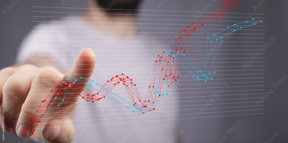 Poster Interactive graph visualizes data trends.  Ideal for presentations, reports, and data analysis.