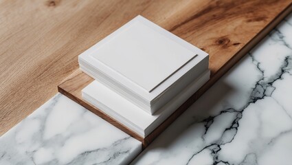 Creative mockup set featuring minimalistic design with business cards on textured backgrounds.