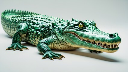 Fototapeta premium Crocodile isolate area showing a confined environment for the crocodile.